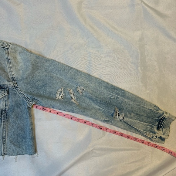 Distressed Custom-Made Sturgis Rally Cropped Denim Jacket - Picture 7 of 7